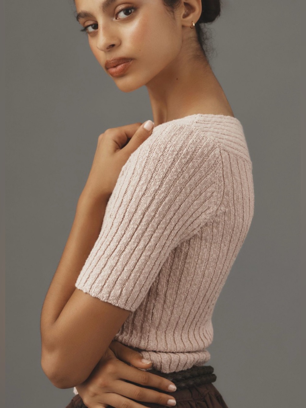 Maeve Ribbed Sweater Tee - Picture 5 of 10